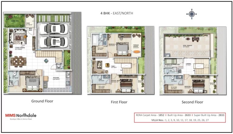 MIMS Northdale Floor Plan 4 bhk East-North