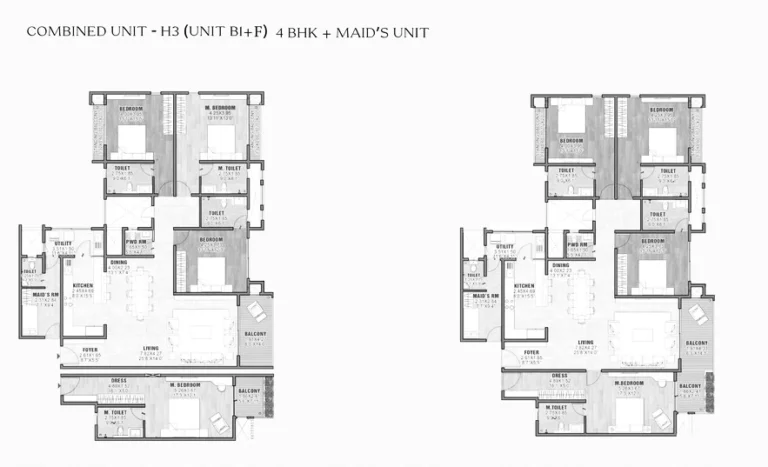 Brigade Insignia 4bhk unit- combine and standard